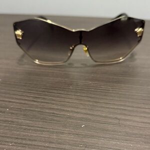 Versace Gold Frame Sunglasses with Black Lenses
